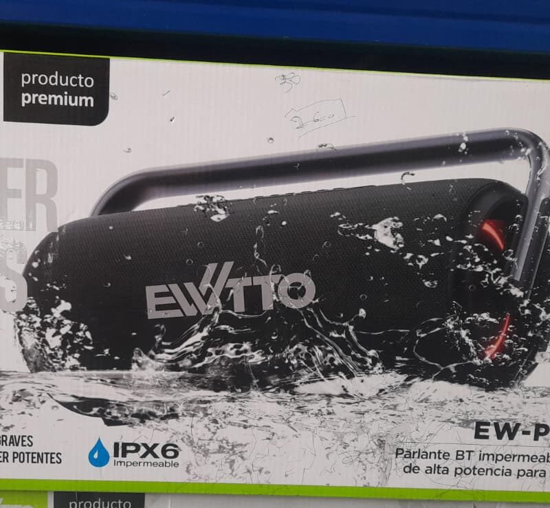 Parlante portátil Bluetooth impermeable Ewtto EW-P458B con 110W de potencia