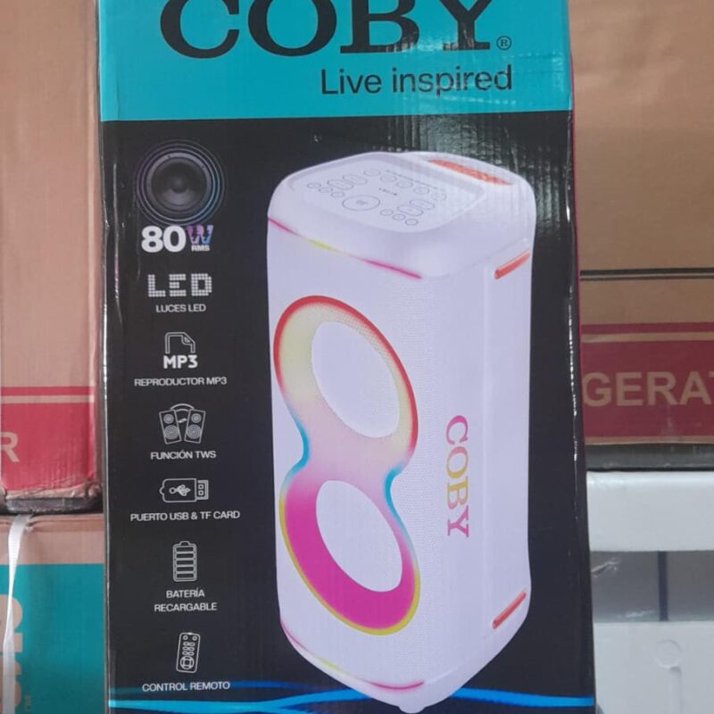 Bocina portátil Coby modelo CY3376-113LS en color blanco